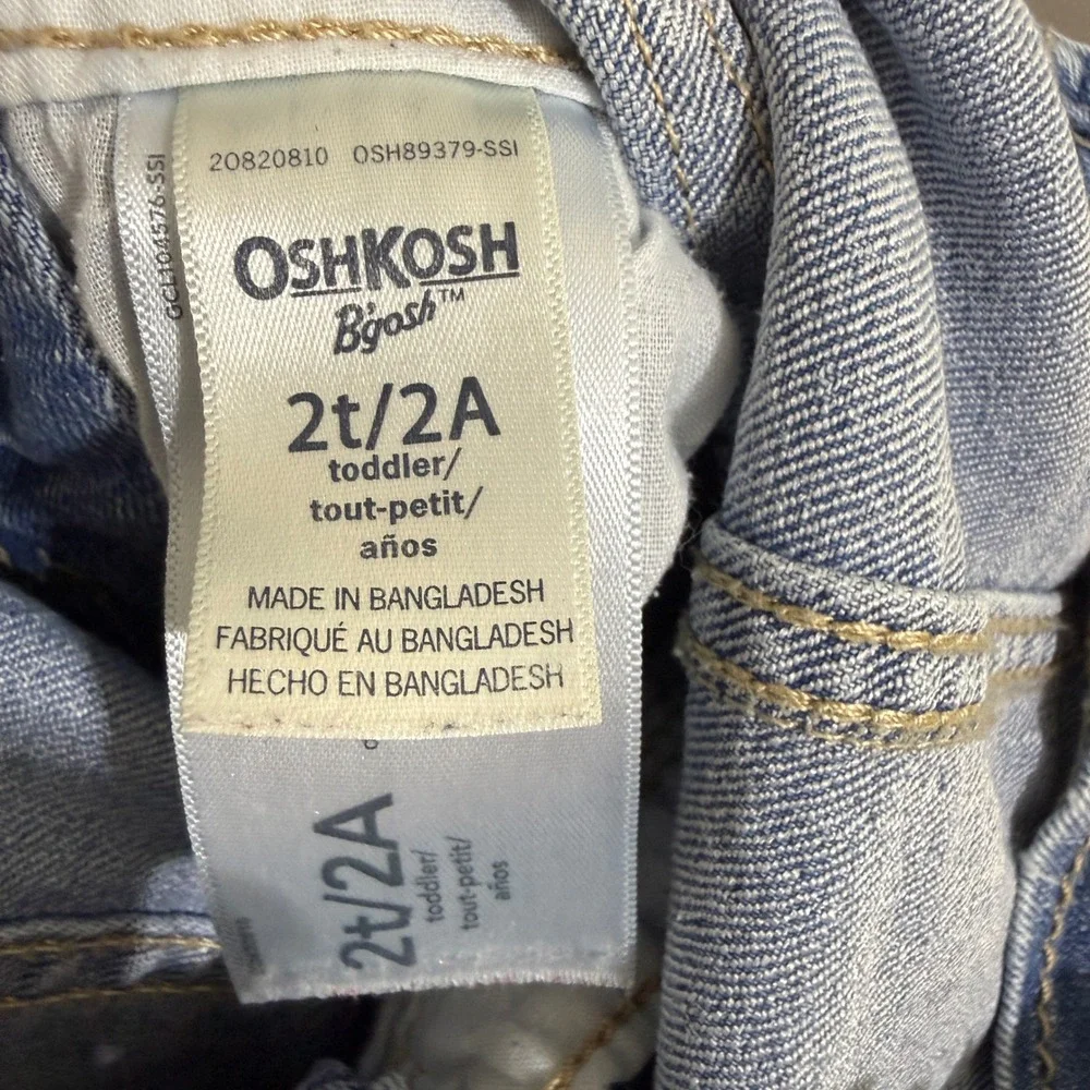 OshKosh Bgosh Kids Light Wash‎ Denim Bib Overalls Carpenter Blue Jeans farm
